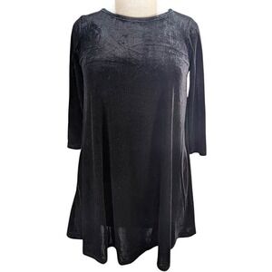 NEW Agnes & Dora Swing Tunic Velvet Womens XS Black Whimsigoth Dark Academia